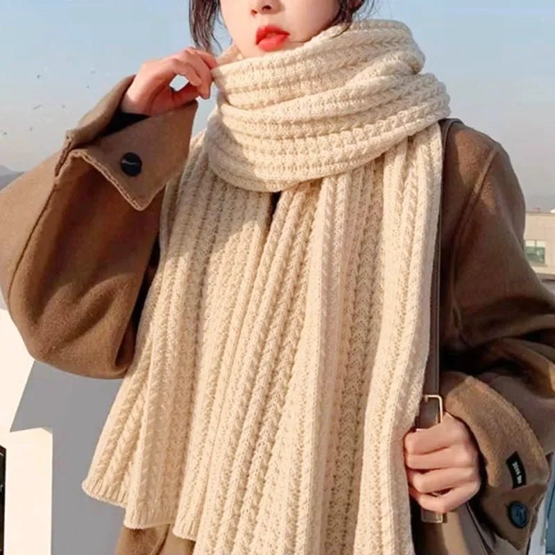 echarpe en laine femme beige 7